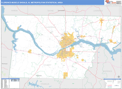 Florence-Muscle Shoals Metro Area Digital Map Basic Style